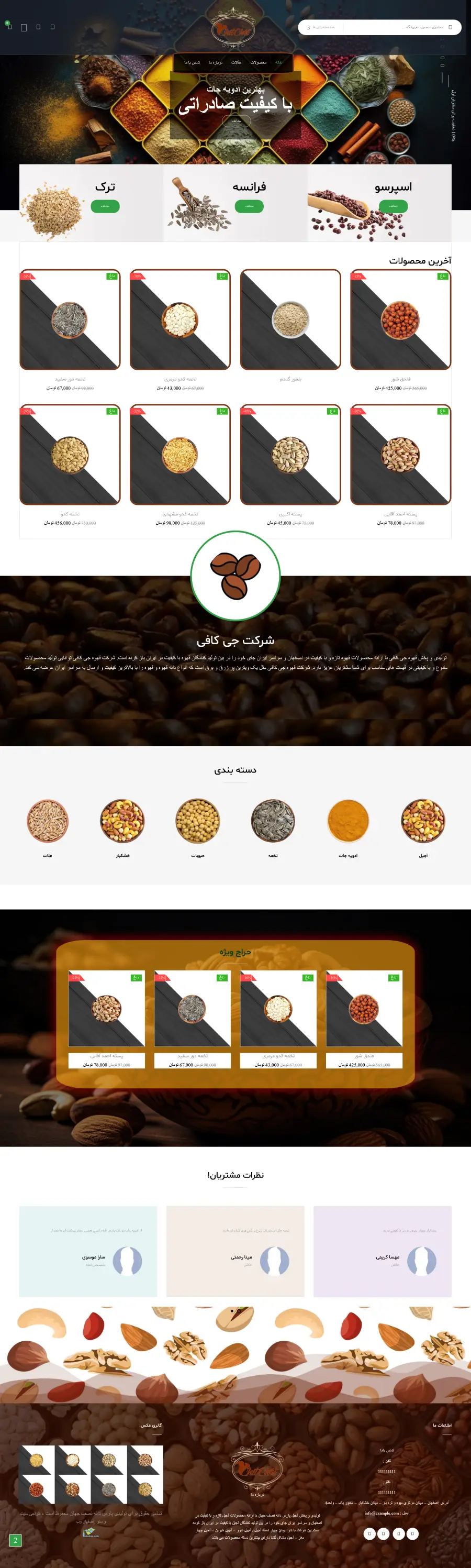 طراحی سایت فروشگاهی محصولات